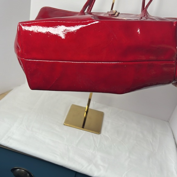 Dooney & Bourke Cindy Patent Leather Tote Bag in Candy Apple Red - Picture 6 of 13